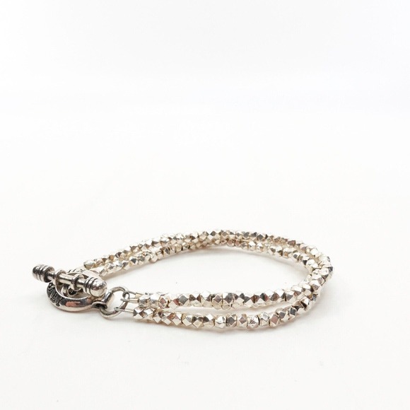 King Baby Studios 3 Strand Sliver Bracelet With Mini Toggle Clasp Silver .925 - Picture 3 of 9